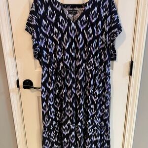Lane Bryant Black and Purple Midi Dress